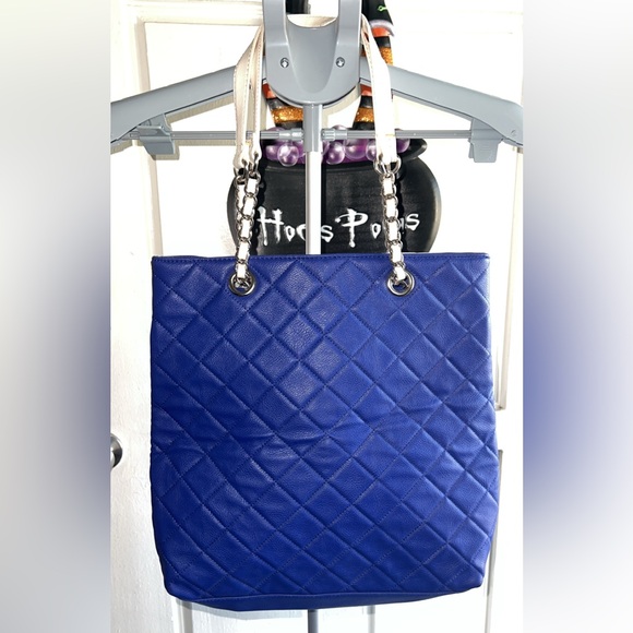 Nine West Blue Quilted Tote Bag - Picture 3 of 8